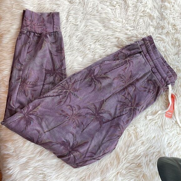 Sundry joggers/sweat pants lightweight with pockets new w tags palm tree print - Picture 1 of 7